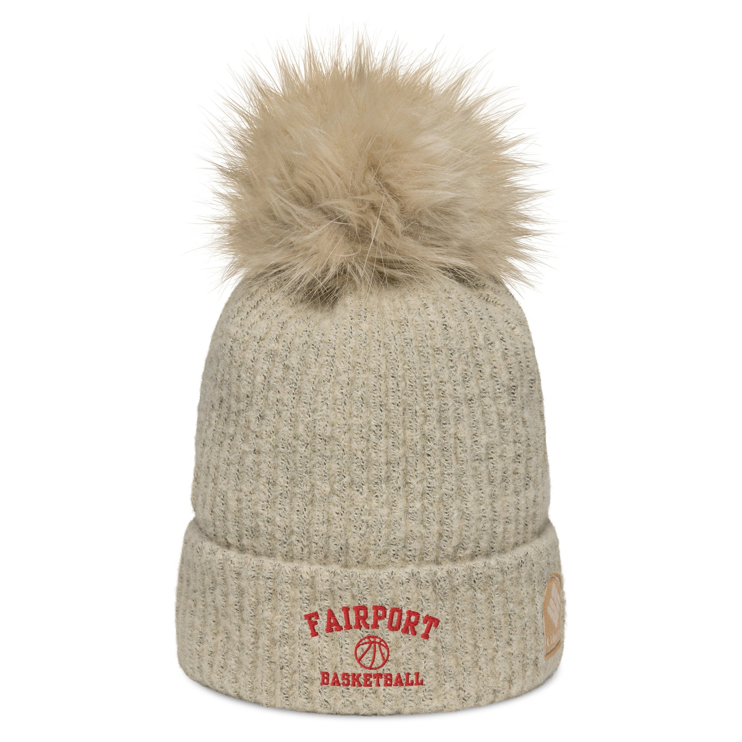 Fairport Basketball Columbia pom-pom beanie