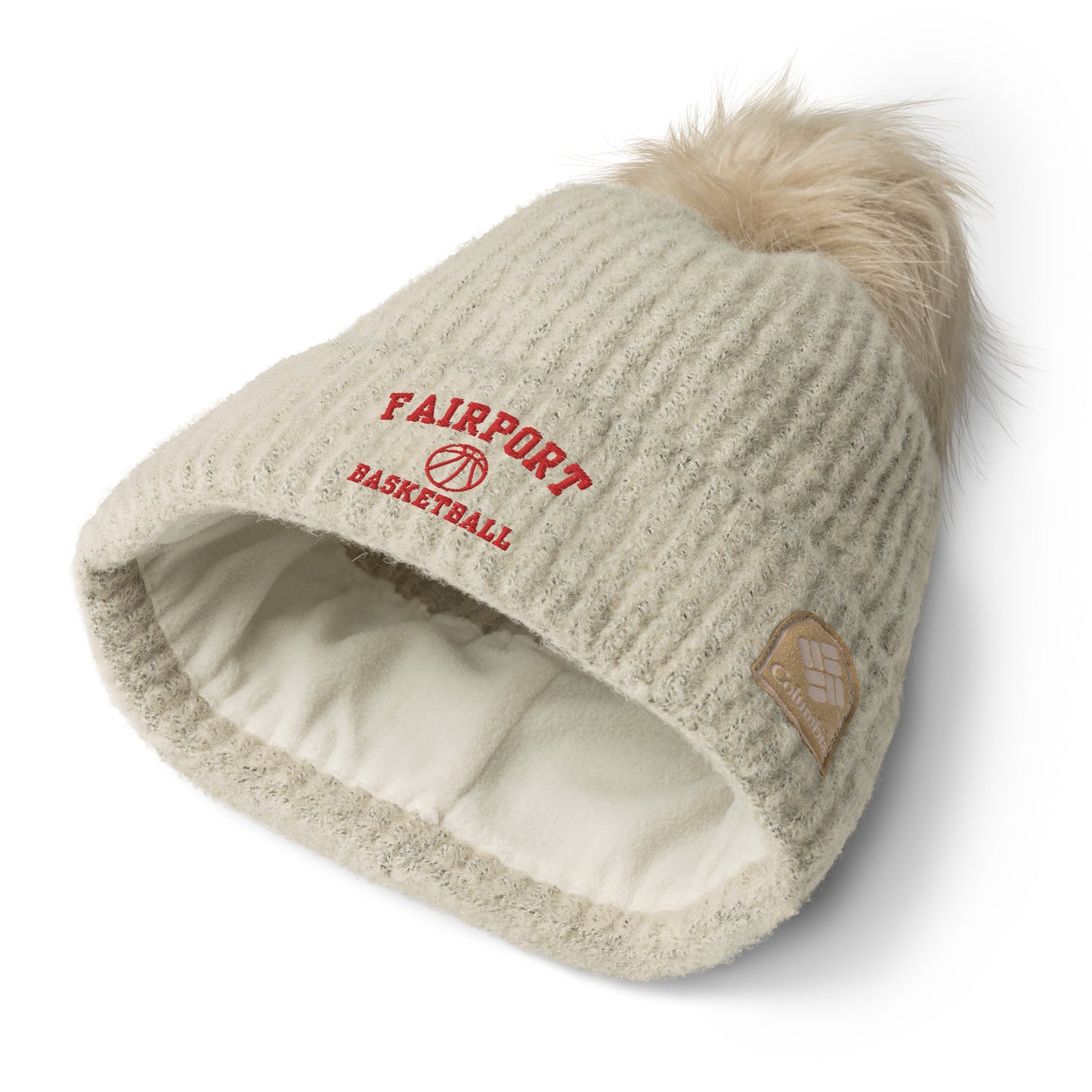 Fairport Basketball Columbia pom-pom beanie