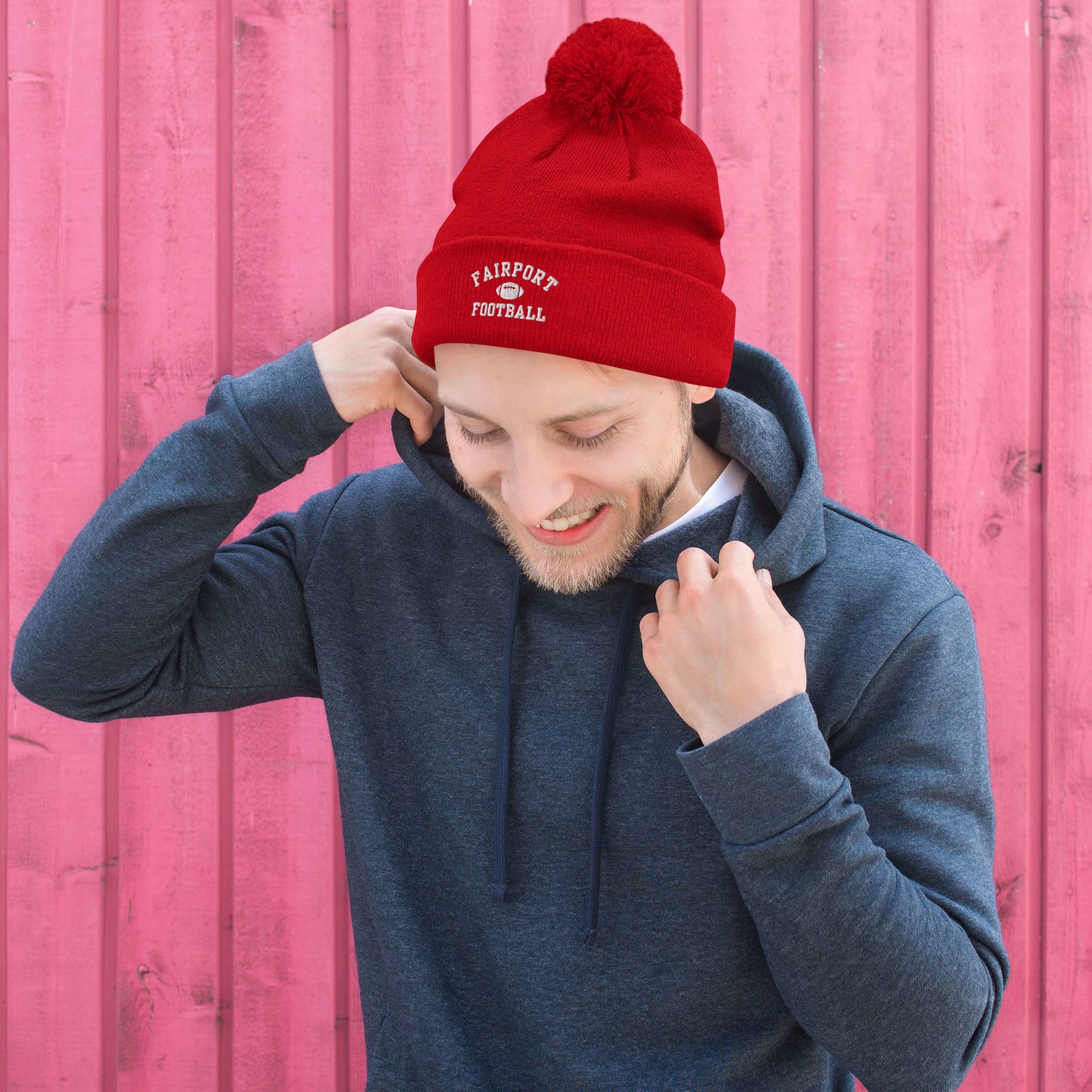 Fairport Football Pom-Pom Beanie