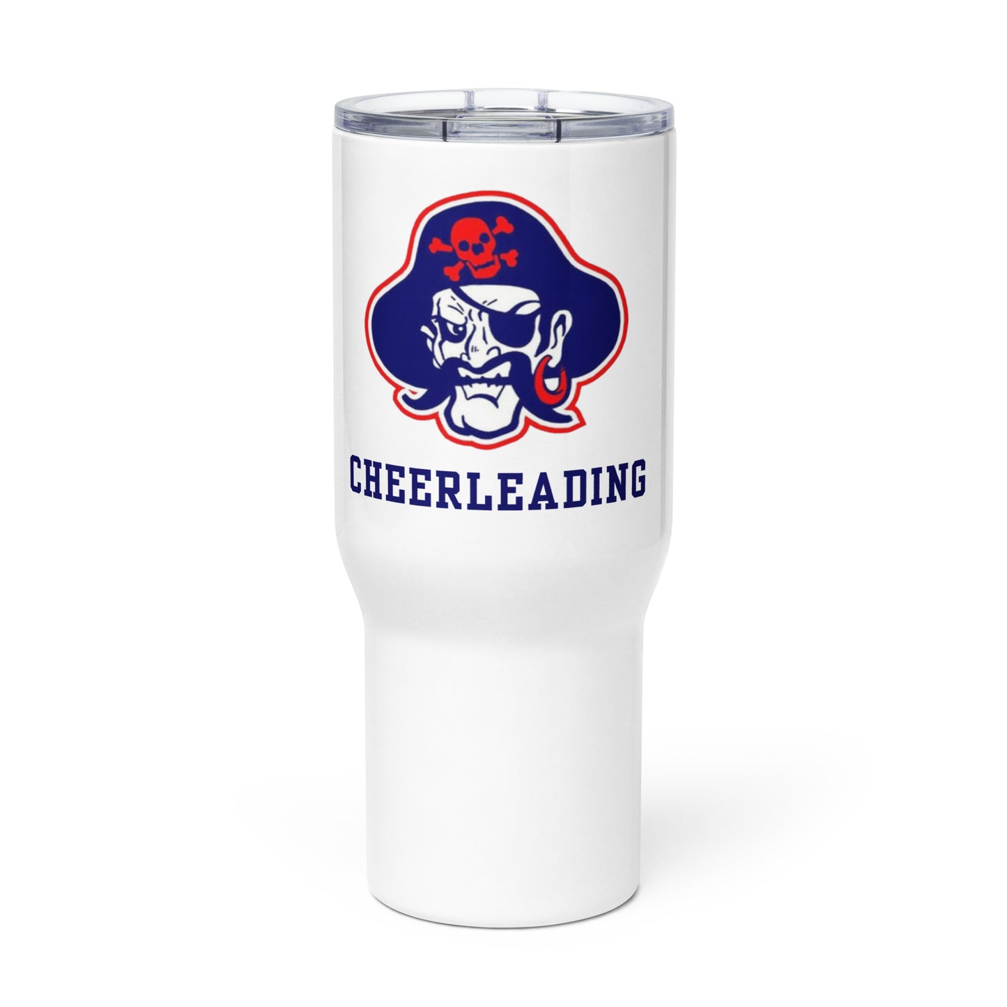 Fairport Cheerleading Travel mug with a handle