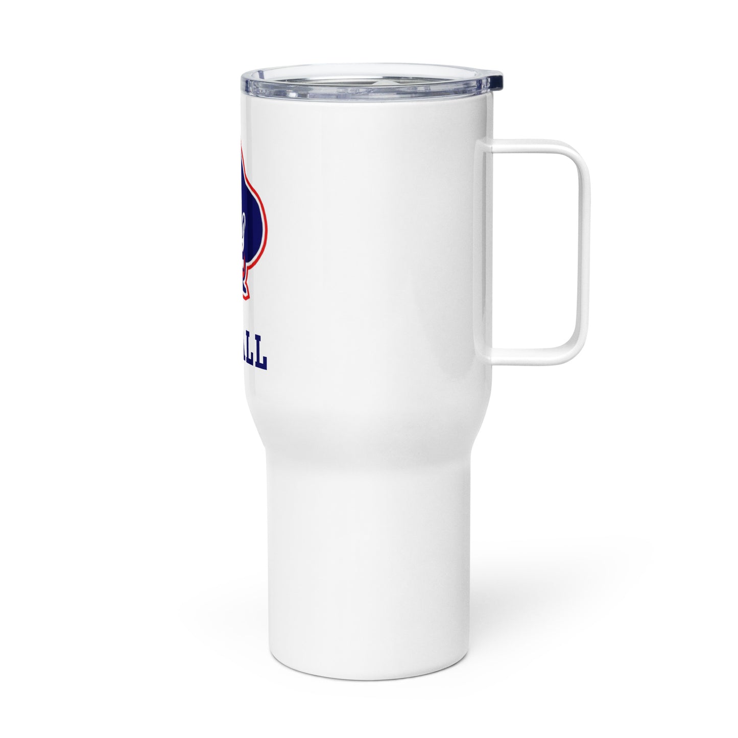 Fairport Football Travel mug with a handle