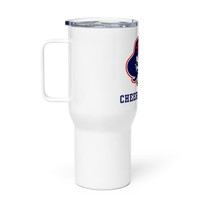 Fairport Cheerleading Travel mug with a handle