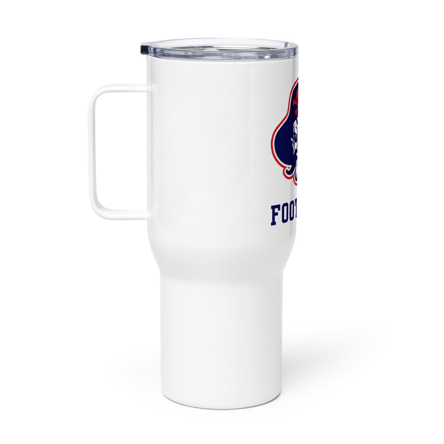 Fairport Football Travel mug with a handle